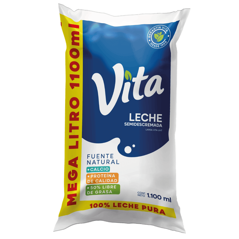 Funda Leche Semidescremada Vita 1.100 Ml.