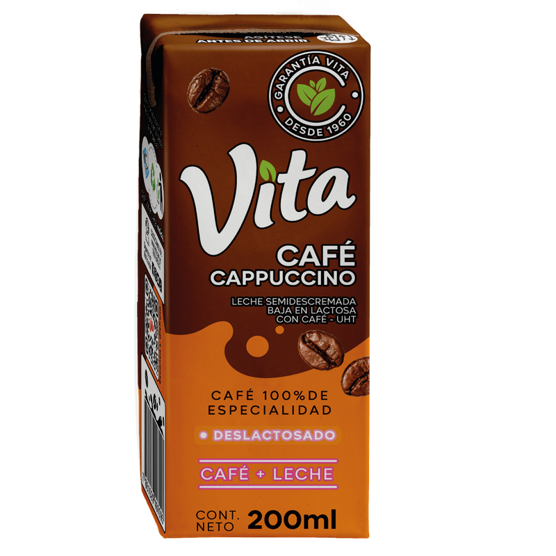 Carton Vita Cafe Capuccino Deslactosado 200Ml