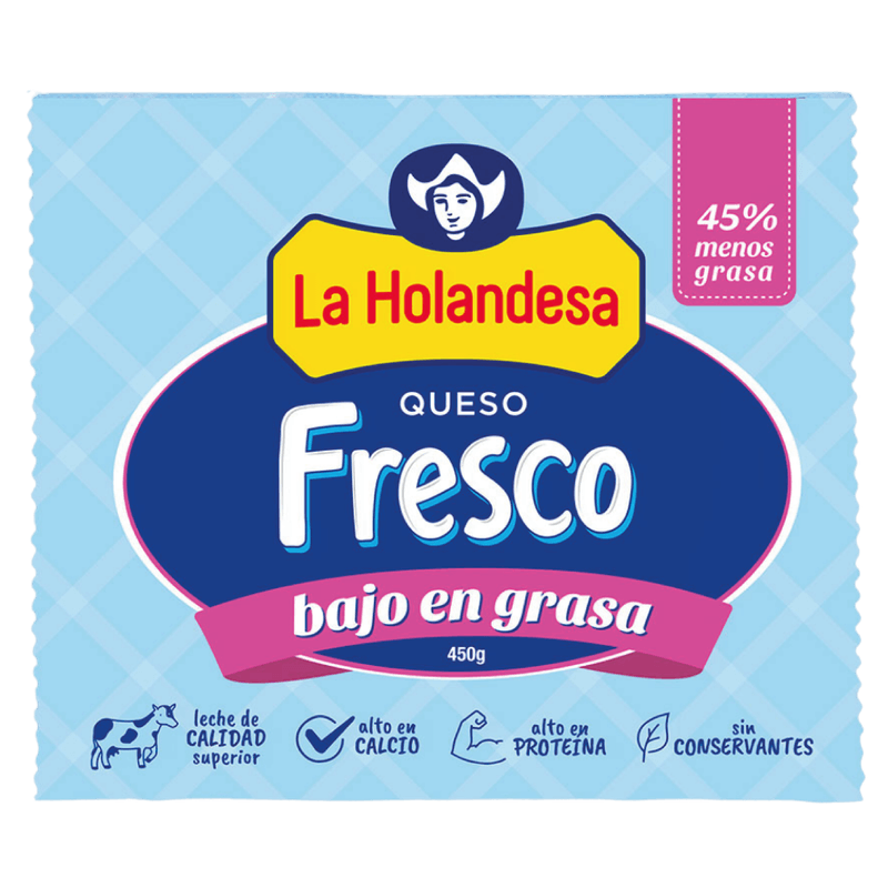 Queso Fresco Bajo en Grasa La Holandesa 450 Gr.